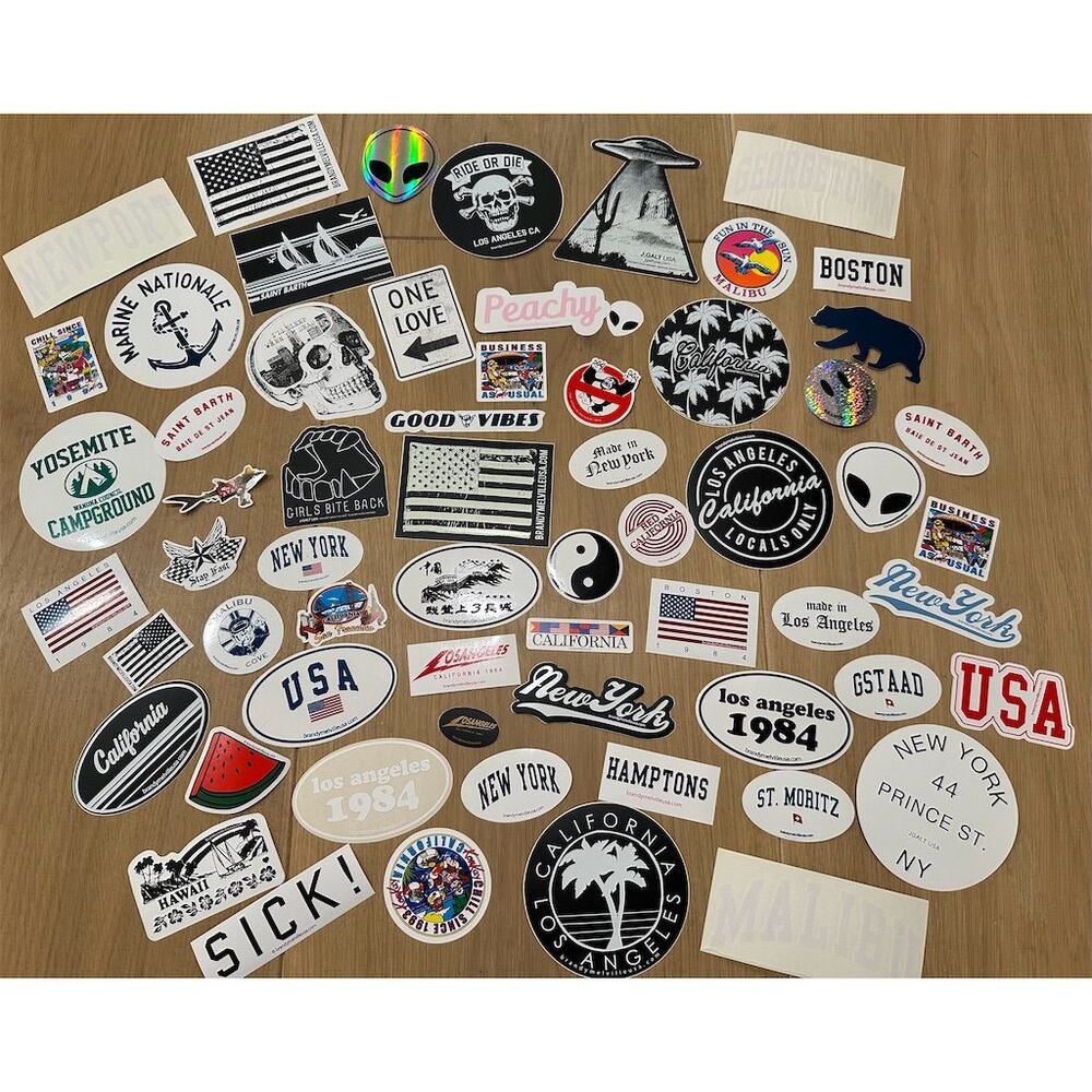 Bundle set Brandy Melville 63-Piece Cartoon Novelty Vinyl Sticker funny cool